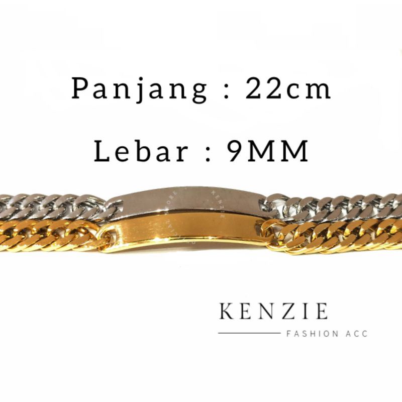 BayarDitempat - Gelang Pria Titanium 316L Rantai Plat Rapat