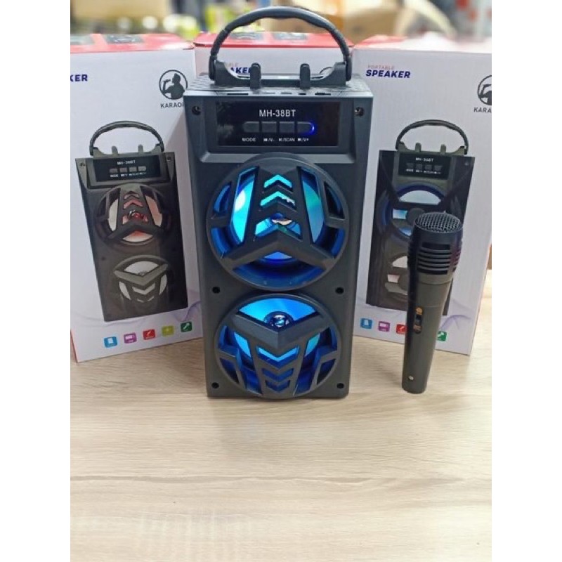 Super Bass Speaker bluetooth MH-38BT MH-36BT - Speaker karaoke free mic