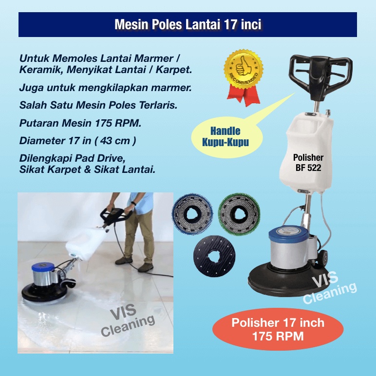 Polisher 175 RPM 17 inch type BF522 (Mesin Polisher Lantai)