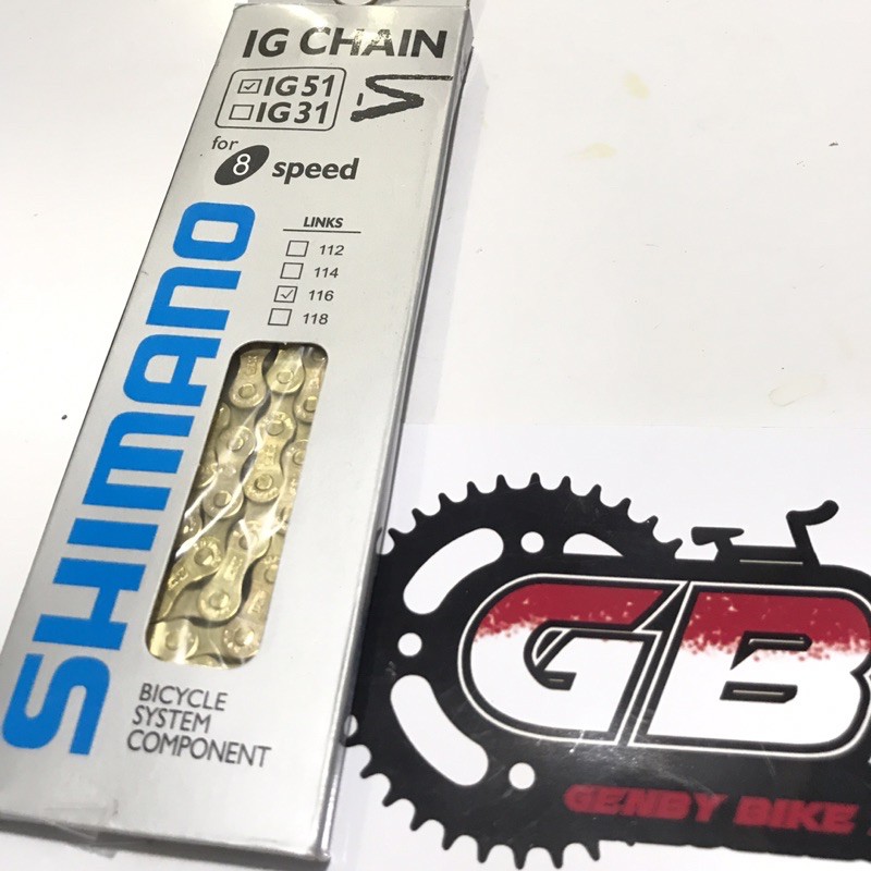 Rantai sepeda 6/7/8/9/10/11 speed Shimano Gold / Taya hitam & silver