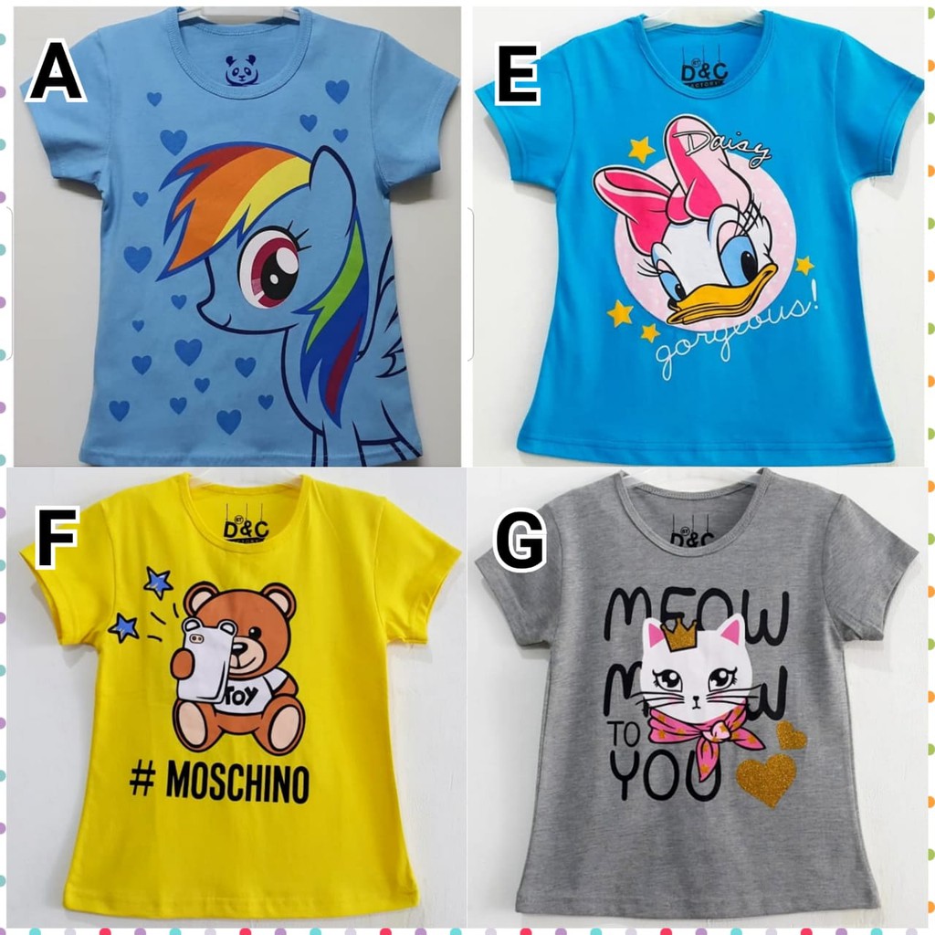  kaos  anak  perempuan karakter  my little pony  daisy duck 