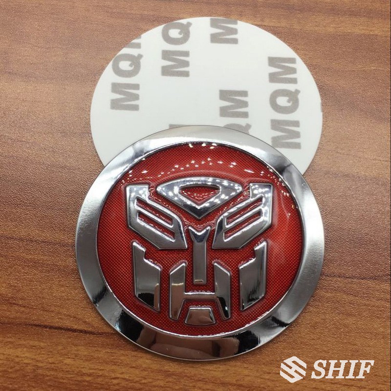 1pc Stiker Emblem / Badge Transformer Autobot Bahan Metal Warna Merah