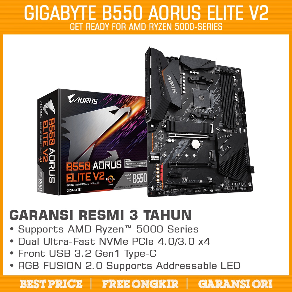 GIGABYTE B550 AORUS ELITE V2 | Motherboard AMD AM4 DDR4 ATX USB3.2