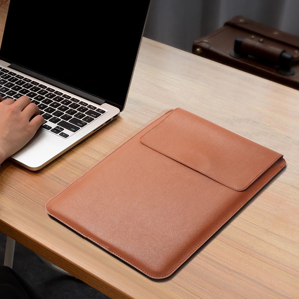 Sarung Pelindung Laptop 13 Inch 14 Inch Dompet Laptop Leather Sleeve Pouch Macbook/ Laptop Universal