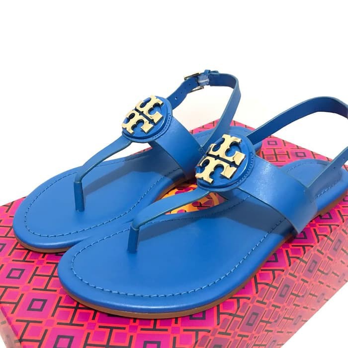 tory burch blue flip flops