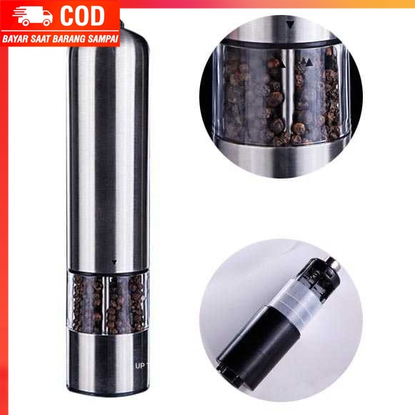 (100% BARANG ORI) Penggiling Biji Lada Elektrik Pepper Mill Grinder Stainless Steel