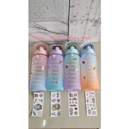 Botol Minum Rainbow Motivational 2 Liter yang Viral