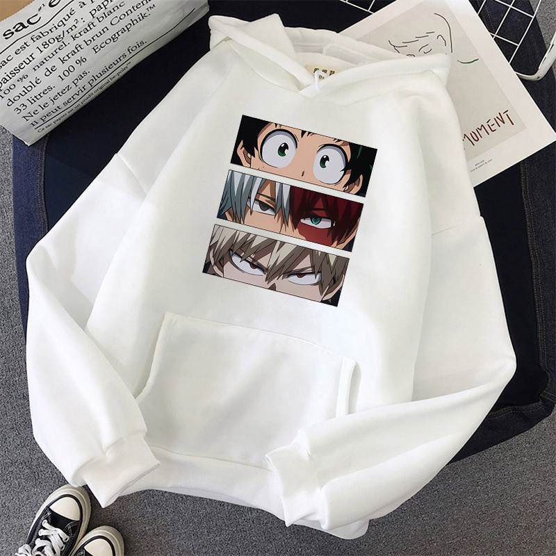 IvannaCollection Sweater Hoodie Anime Jaket Outerwear Pakaian Wanita Oversize Korean Style BOKU NO HERO Size L-XXL