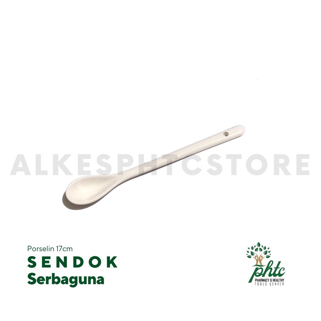 Sendok Porselin Satu Sisi Panjang 17cm