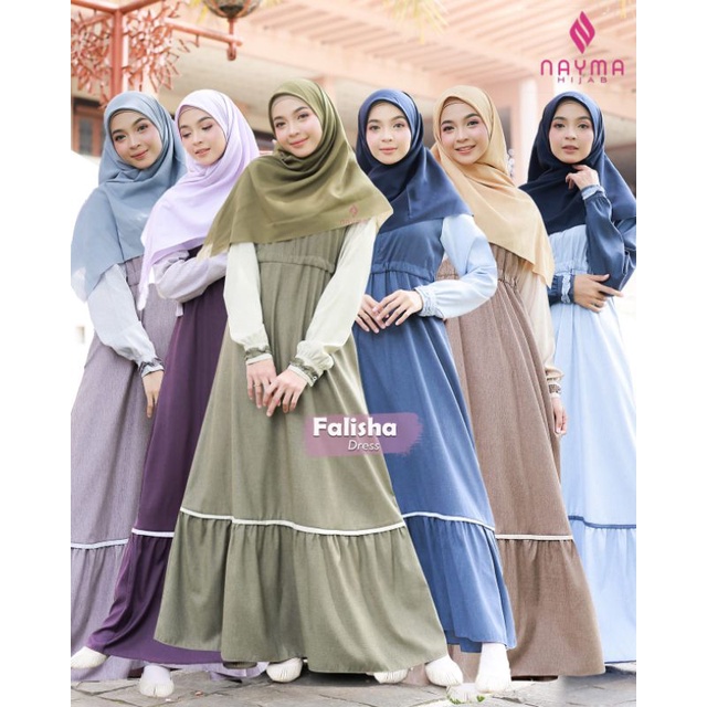 Falisha Dress Bahan Katun Medina Nyaman Super Lembut Gamis Wanita Dewasa Muslimah Terbaru Kekinian B