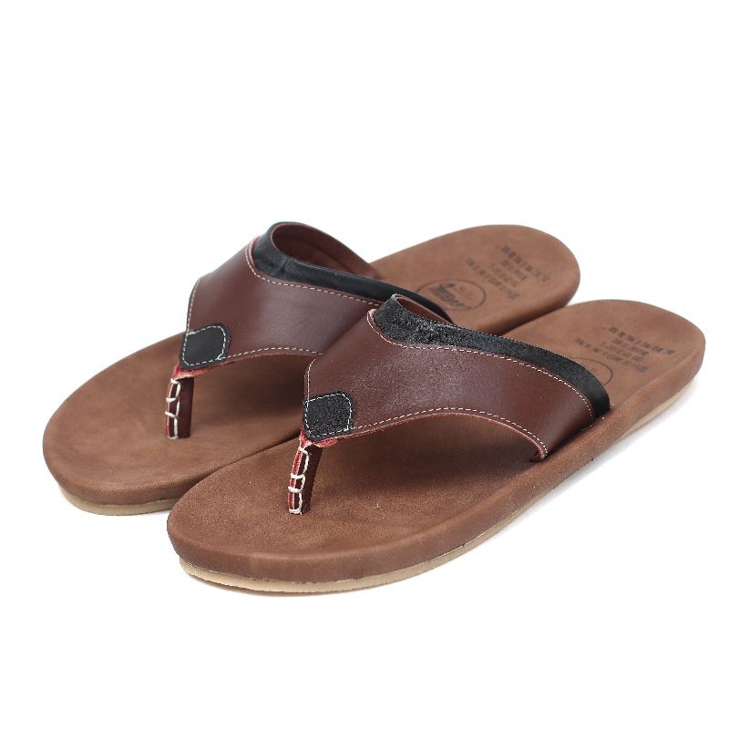 ABRHM X LIGHT Sandal Jepit Pria Sandal Pria Kulit Asli Sandal japit Cowok / Cowo Ori Keren kekinian