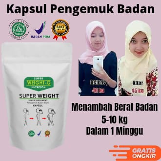 penggemuk badan/penggemuk badan bpom/penggemuk badan super weight gain terbukti menambah berat badan