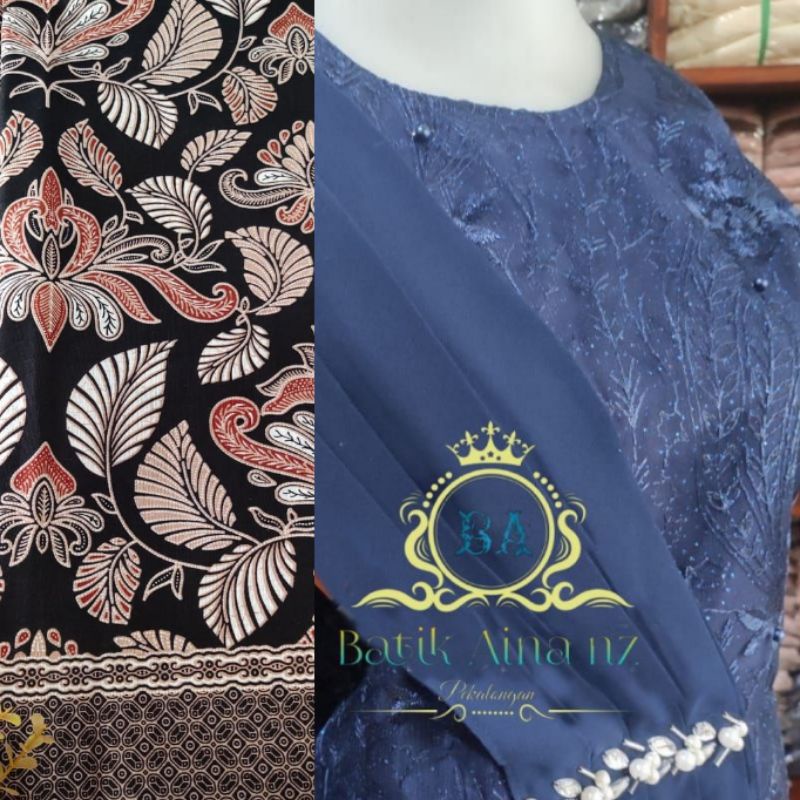 KEBAYA COUPLE MODERN KEBAYA LAMARAN WISUDA TUNANGAN KEBAYA KONDANGAN-KEBAYA+ROK (NAVY)