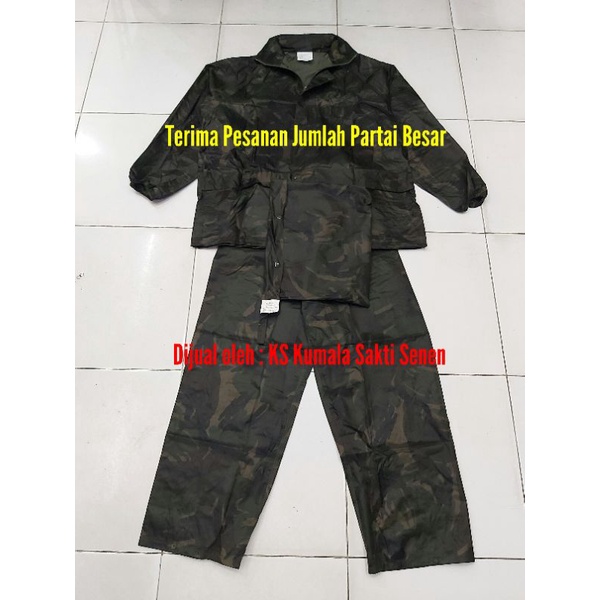 Jas Hujan Setelan Loreng TNI Target Asli |Baju Jas Hujan|Raincoat Target|Kaos Kaki PDH PDL Loreng Target|Payung Loreng Target