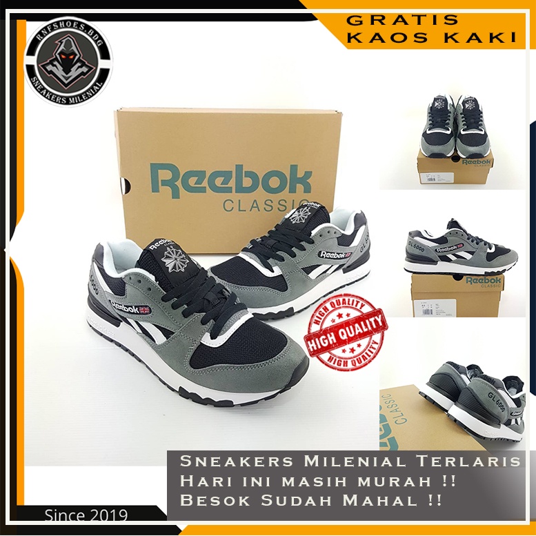 Reebok GL 6000 Black White Size 40-44 Made In Vietnam High Quality Bnib