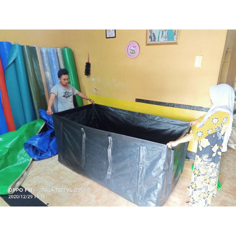 KOLAM TERPAL SLOT PIPA 2X1X0,80 PVC ORCHID +PEMBUANGAN AIR