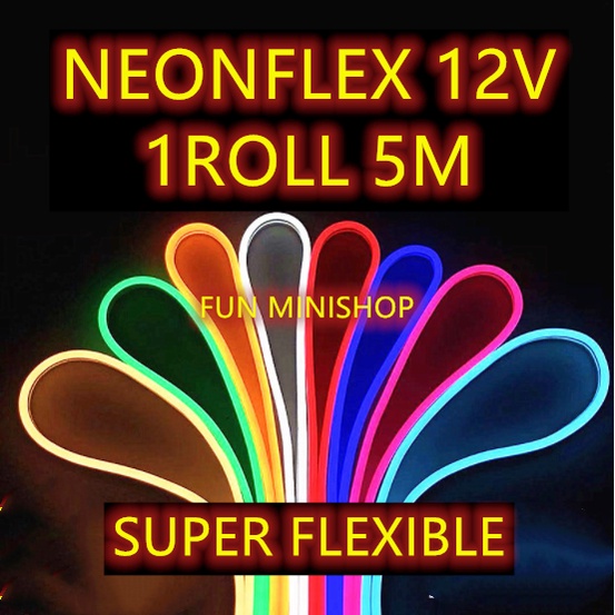 Neon Flex LED Strip Flexible 5 Meter DC 12VSelang Flexible Sign Strip Fleksibel NEONSIGN