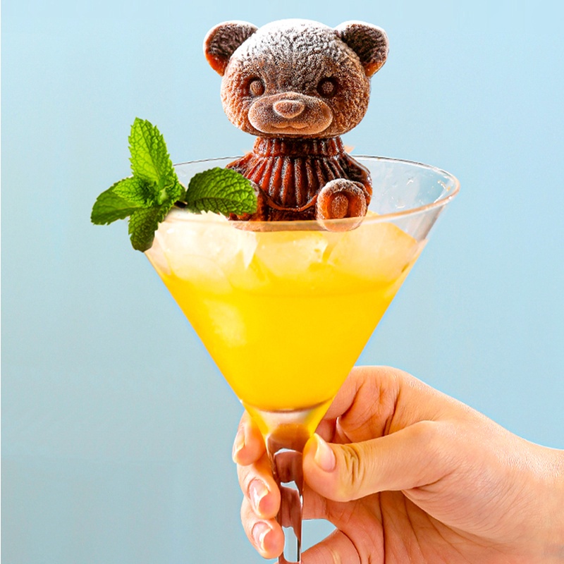 CETAKAN ES BATU KARAKTER TEDDY BEAR BAHAN SILIKON