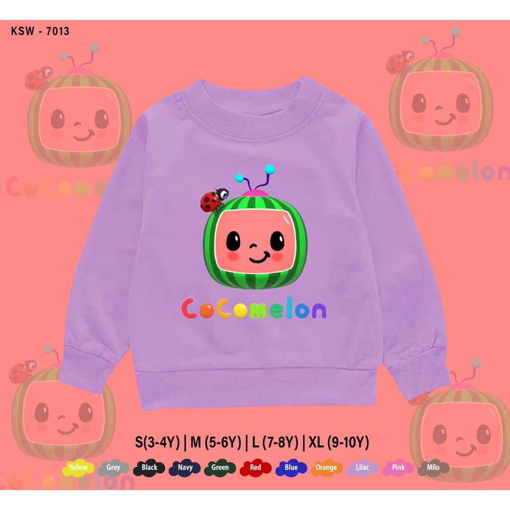 OUTFIT TERBARU ANAK / SWEATER KIDS COCOMELON / 1-10 TAHUN / REAL PICTURE / BAHAN FLEECE PREMIUM