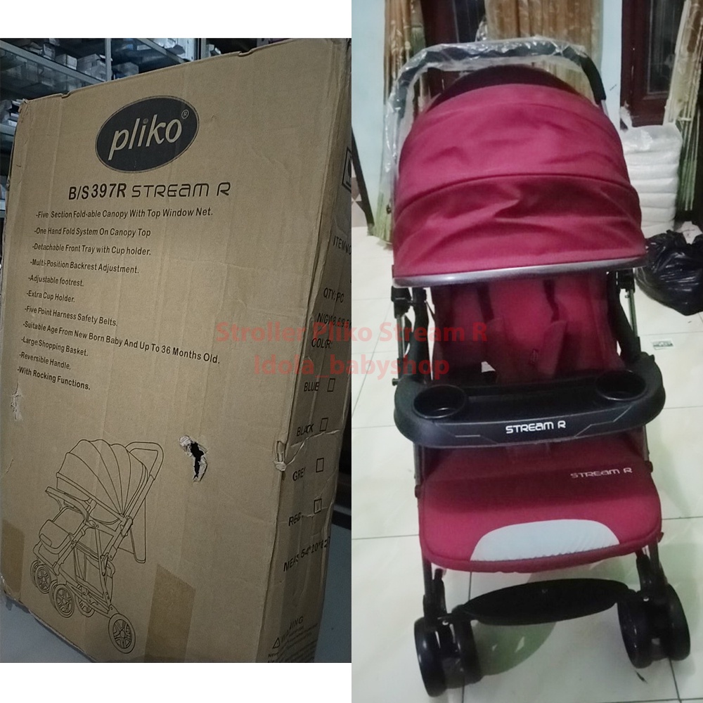 Stroller Pliko Stream R 397R Reversible Handle &amp; Rocking Function Kereta Dorong Bayi