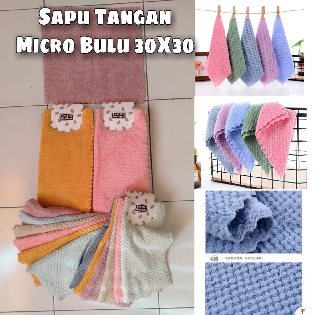 Rc Handuk Muka / Lap Muka / Lap tangan MOTIF bahan microfiber 30x30 cm