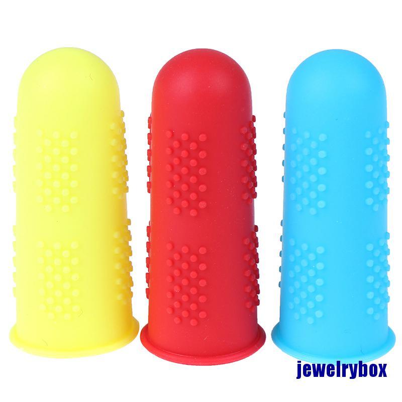 3pcs / set Sarung Jari Bahan Silikon Anti Slip