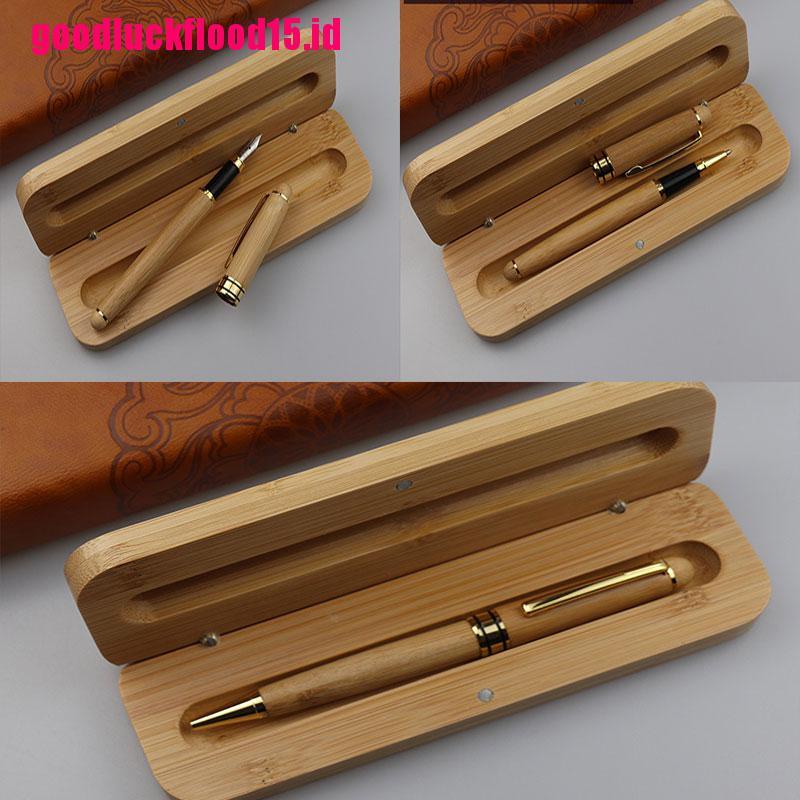 {LUCKID}Bamboo Ballpoint Pen Box Case Custom Pen Favors Father's Day Back To School Gift