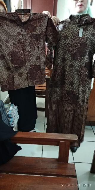 Batik Couple Gamis Sogan Aneka Motif Modern Kekinian Seragam Pakaian Kerja Kantor Rabbani Gamis Ori
