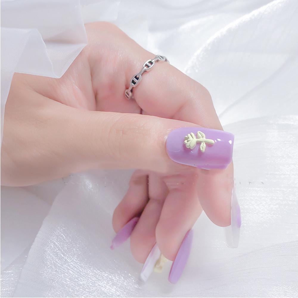 AUGUSTINA Perhiasan Kuku Bunga Mawar Agustina Kecil Segar Menarik Elegan Pesona DIY Nail Art