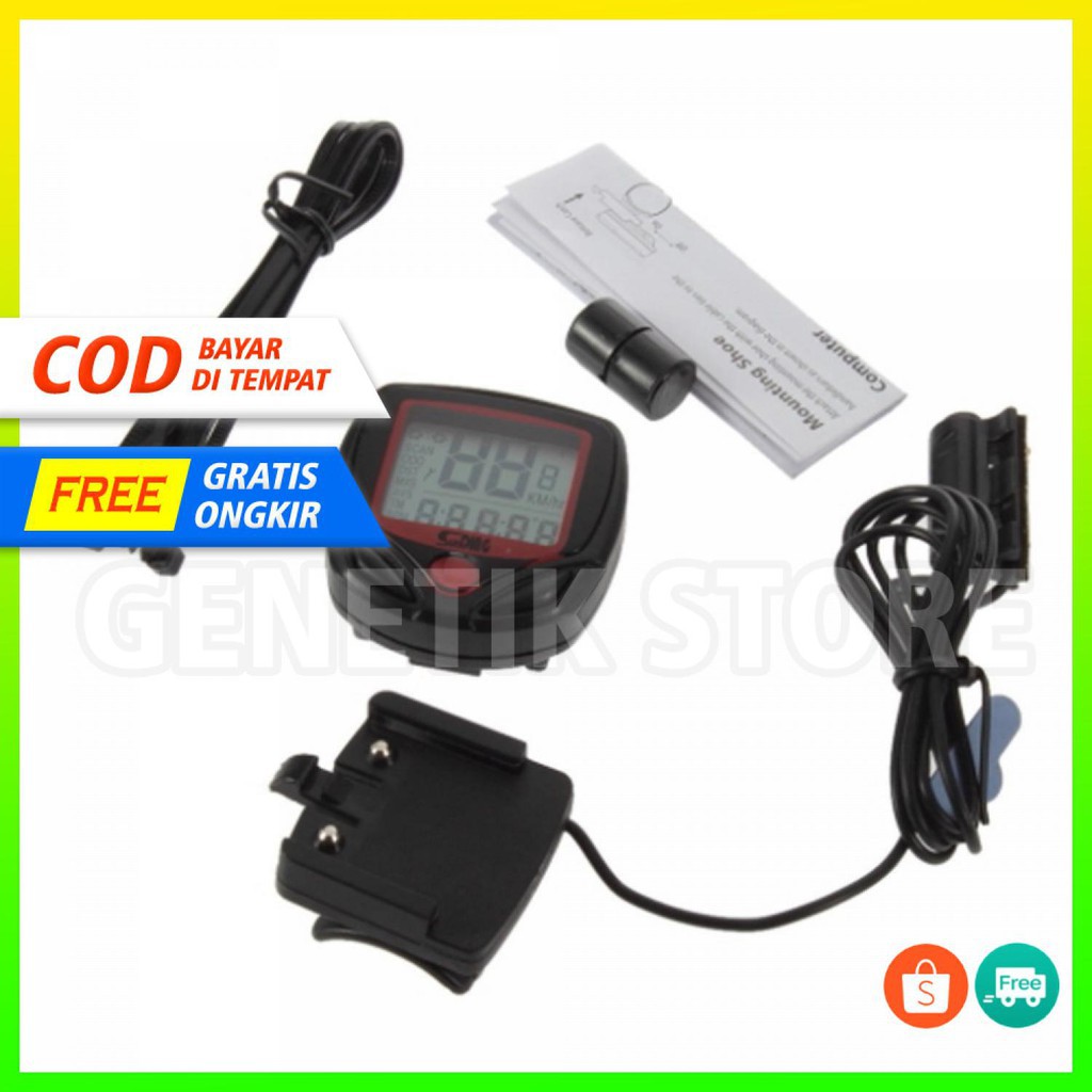 Grab Medan Speedometer Sepeda 14 Function LCD Display BicycleSunDING SD-548B Hitam