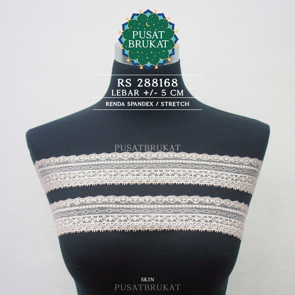 RENDA STRETCH RS288168 - KAIN RENDA SPANDEX MELAR 5CM [harga per 0.5m]