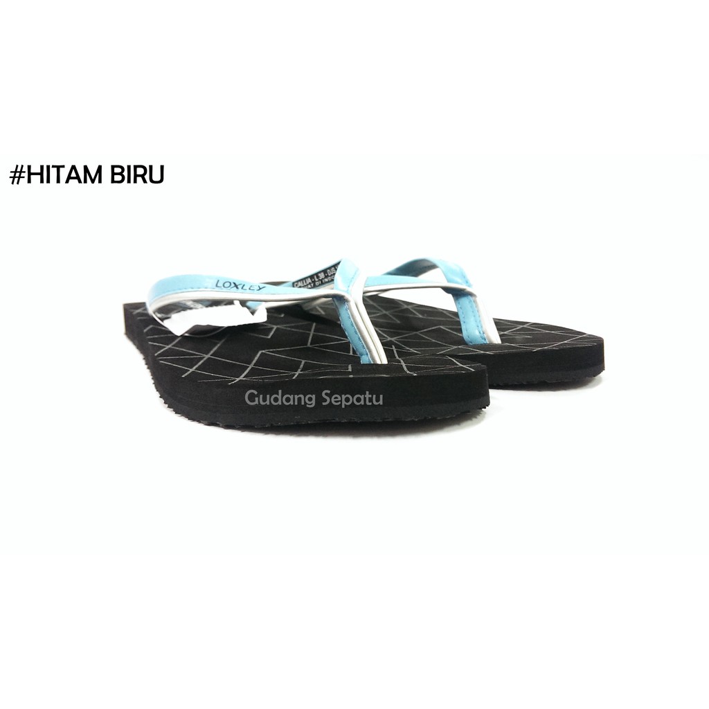 LOXLEY Sandal Japit Wanita Callia HItam Biru 37-40