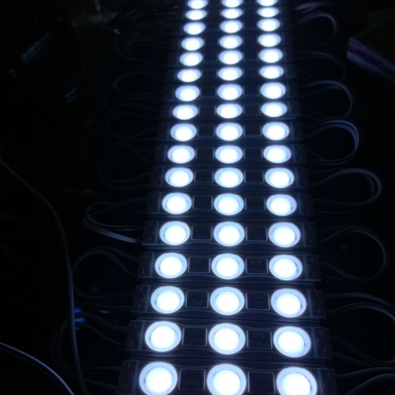 lampu LED Modul SAMSUNG 3 mata DC 12V 1.5 Watt Model 2835 cahaya putih ip65 100pcs