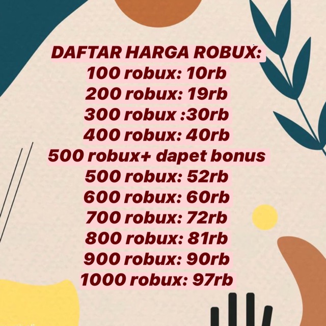 List Harga Robux