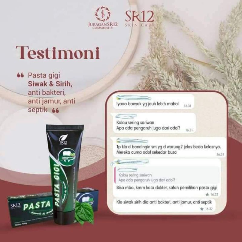 PASTA GIGI SR12 SIWAK &amp; SIRIH HERBAL / ODOL SIWAK DAUN SIRIH / MENYEGARKAN BAU