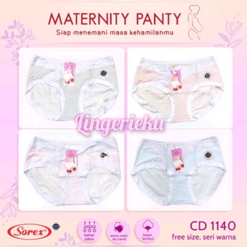 Sorex 1140 CD Celana Dalam Ibu Wanita Hamil Mini Cut Maternity Pants Motif Garis