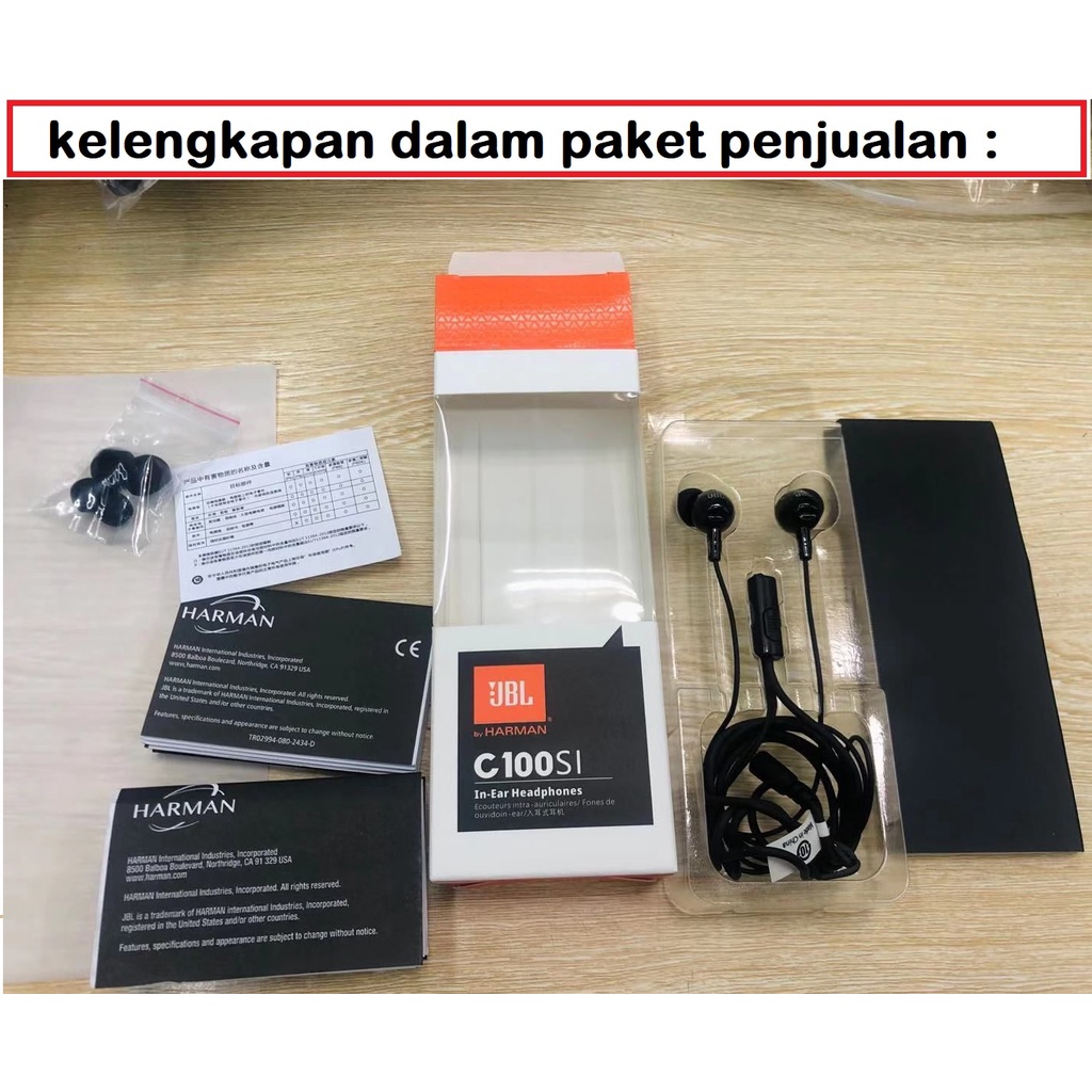 Headset JBL C100SI Earphone Handsfree With Mic