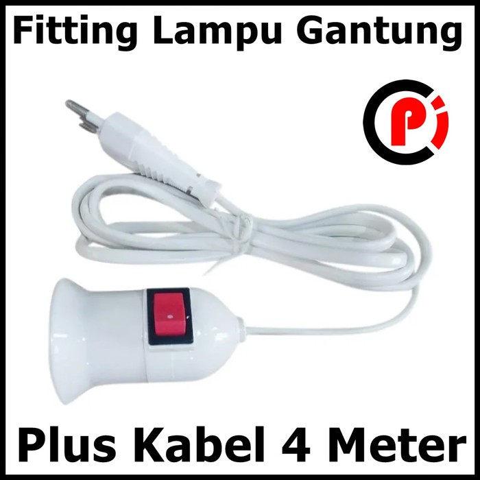 Fitting Gantung Lampu Ada Saklar Plus Kabel Panjang 4 Meter