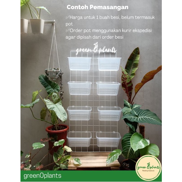 Rak Besi Tanaman Dinding Vertikal Vertical Garden 95cm x 45cm Putih ...