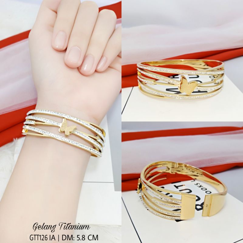 Gelang Titanium Wanita kupu Kupu GTT126 IA