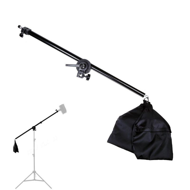 Payung Softbox Reflektor Boom Arm Studio 50x70cm dengan Bohlam 45W - Black