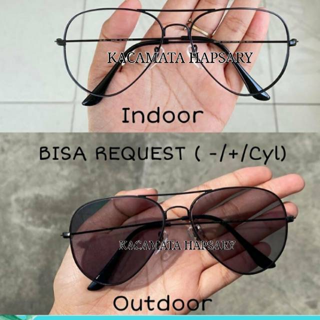 PAKET HEMAT : FRAME KACAMATA AVIATOR + LENSA PHOTOCROMIC | KACAMATA MINUS | KACAMATA ANTI RADIASI