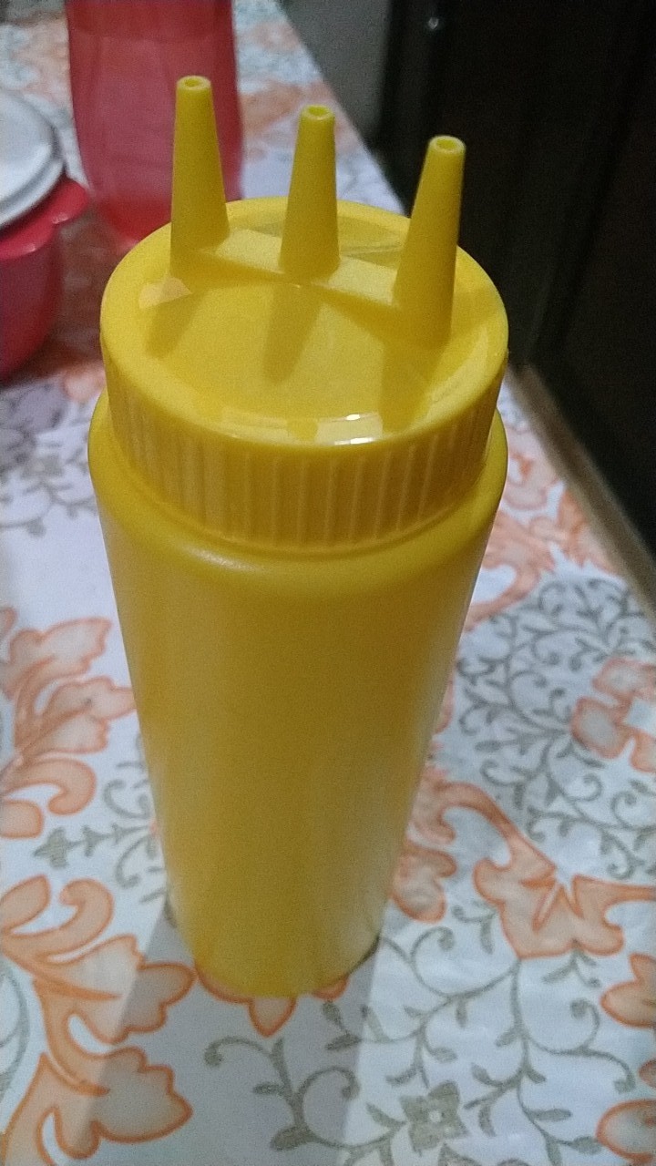 1pc Botol Dispenser Saus Tomat / 3 Lubang 12-24 Oz Bahan Plastik