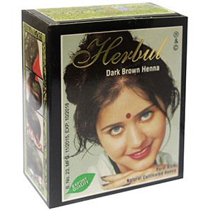 Herbul dark brown henna hair dyes / Semir Rambut Henna Arab