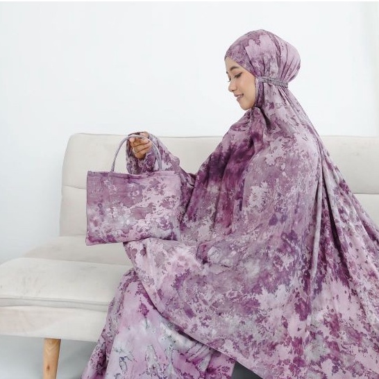 MUKENA DEWASA RAYON MOTIF / MUKENA BALI DEWASA TIEDYE MOTIF HANDMADE BAHAN ADEM