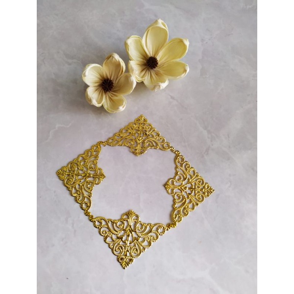 Siku hantaran sudut hantaran gold hiasan sudut buat box hantaran