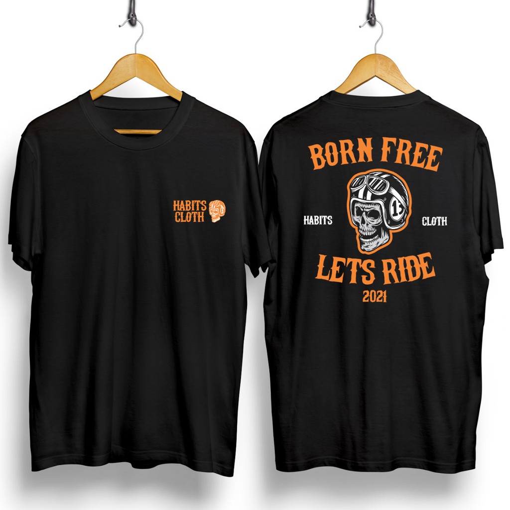 Kaos Pria / Koas Santai / Koas Distro Murah FANSHOP JF / Kaos Distro Murah RIDERS / HABITS BORN FREE