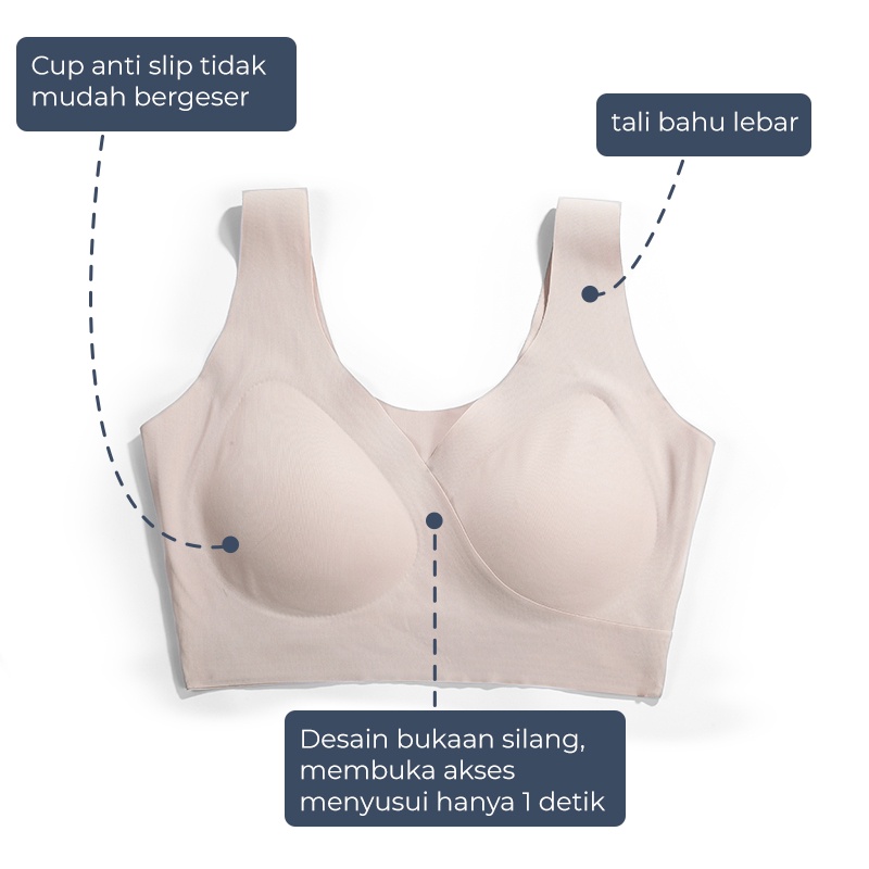 MOOIMOM Basic Bra Hamil &amp; Menyusui Air Slim Maternity &amp; Nursing Bra