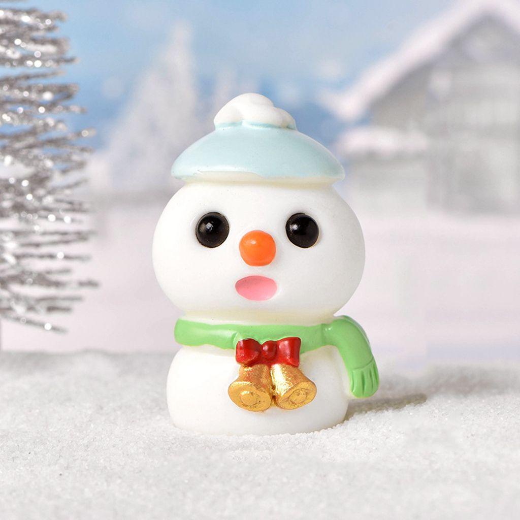 【 ELEGANT 】 Ornamen Natal Mini Merry Christmas Bola Dunia Salju Perlengkapan Untuk Anak-Anak Indah Mikro Lanskap Dekorasi Snowman Figurine