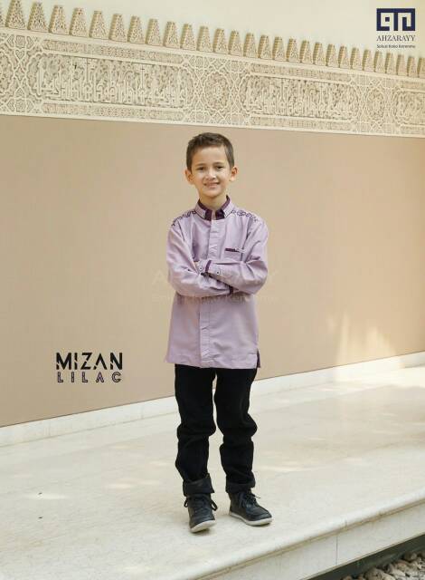 AHZARAYY TUBAN KOKO LENGAN PANJANG TERLARIS  SERI MIZAN WARNA LILAC